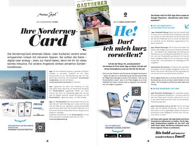 Seite aus dem neuen Gastgeberverzeichnis der Insel Norderney