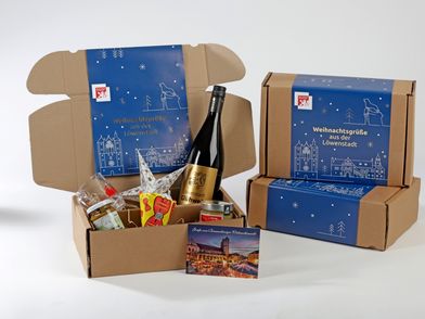 Braunschweiger Weihnachtsboxen mit dargestellten Inhalt